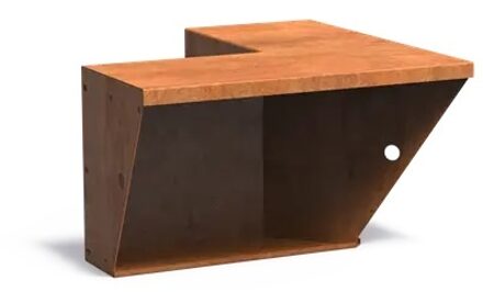 Keerwand + zitrand cortenstaal 50 x 50 cm binnenhoek