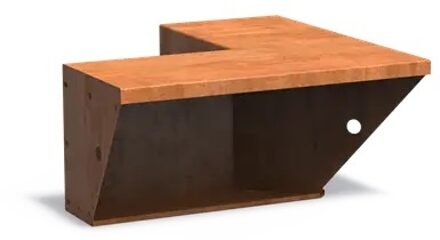 Keerwand + zitrand cortenstaal 50 x 50 x h. 40 cm binnenhoek