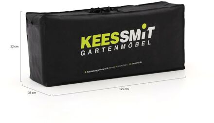 Kees Smit Kussentas voor tuinkussens 125x35x52cm - DE - Laagste prijsgarantie! Zwart