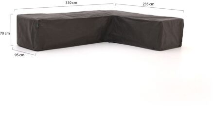 Kees Smit Tuinmeubelhoes hoek loungeset 310x95/235x95x70cm - Laagste prijsgarantie! Grijs