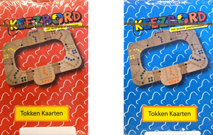 Keezbord Tokken Bord - Spelkaarten Rood of Blauw (1 stuk)
