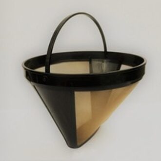 Kegel Herbruikbare Koffie Filter Rvs Koffiezetapparaat Machine Filter Gold Mesh Met Handvat Cafe Coffees Gereedschap