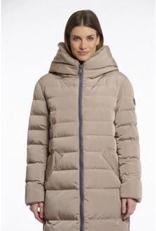 Keilafur.7002511 long padded hooded coat with faux fur toffee Veelkleurig - 42