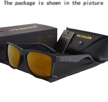 KEITHION Brand Gepolariseerde Zonnebril Mannen Ronde Zwarte Cool Travel Zonnebril Vissen Eyewear Óculos Gafas bruin