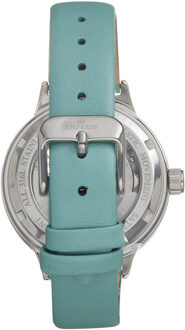 Keizerin Alice Automatisch MOP-horloge met skelet wijzerplaat en lederen band Mint - One Size