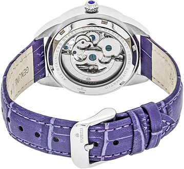 Keizerin Godiva automatisch MOP horloge met leren band Zilver