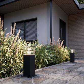 Keke sokkellamp, hoogte 30 cm, antraciet, aluminium grafietgrijs