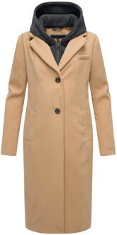 Kekstraum dames overgangsmantel met uitneembare hoodie-inzet Bruin