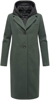 Kekstraum dames overgangsmantel met uitneembare hoodie-inzet Groen