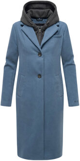 Kekstraum dames overgangsmantel met uitneembare hoodie-inzet - maat Blauw