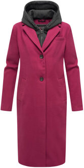 Kekstraum dames overgangsmantel met uitneembare hoodie-inzet - maat Rood