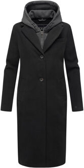 Kekstraum dames overgangsmantel met uitneembare hoodie-inzet - maat Zwart