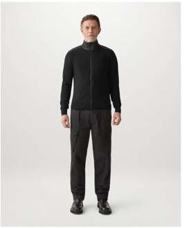 Kelby Heren Merino Wol Zip Cardigan - maat XL Zwart