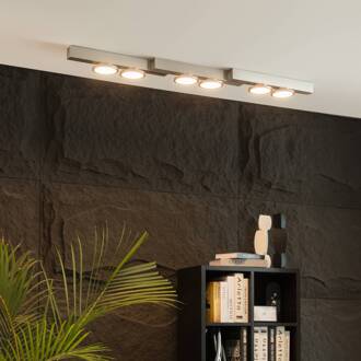 Kellino plafondlamp, 6-lamps, nikkel zwart