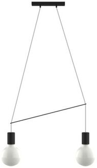 Kelly Hanglamp, 2x E27, Metaal, Zwart Mat, L.40cm