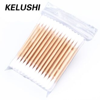 KELUSHI 50 stks Dubbele Hoofd Glasvezel Apparatuur cleaning accessoire Wattenstaafje Fiber optische tool
