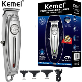 Kemei 1949 Professional Hair Clipper Electric Hair Trimmer 0mm Baldheaded T Blade Finish Haircut Machine