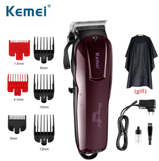 Kemei 2600 Professional Hair Clipper Rechargeable Hair Cutting Machine Razor Powerful Hair Trimmer Shaver Titanium Blade KM-2006