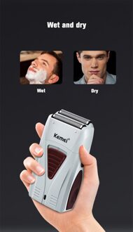 Kemei 3382 Kapper Elektrische Scheerapparaat Voor Mannen Usb Oplaadbare Hoofd Wasbare Vergeldende Folie Speciale Mesh Scheren Hoofd Artefact wit nee packaging