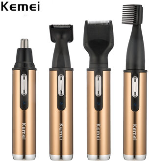 Kemei 4 In 1 Hair Trimmer Elektrische Neus Trimmer Oplaadbare Mannen Oor Neus Haar Snijder Vrouwen Gezichtsverzorging Baard scheerapparaat Wenkbrauwen