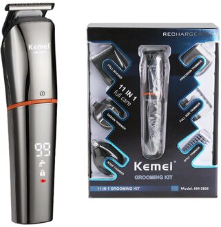 Kemei 5 In 1 Mannen Scheerapparaat Neus Haar En Baard Haar Scheren Machine Lcd Display Tondeuse Schoonheid care Trimmer 42D met doos
