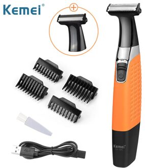 Kemei Baard Trimmer Kapper Professionele Tondeuse T Vormige Snijmachine Kapsel Mannen Scheerapparaat Een Blade Cordless Mannelijke Maaier geen doos 1blade