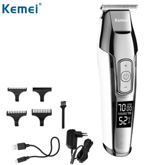Kemei Barber Professional Hair Clipper LCD Display 0mm Baldheaded Beard Hair Trimmer for Men Electric Hair Cutting Machine