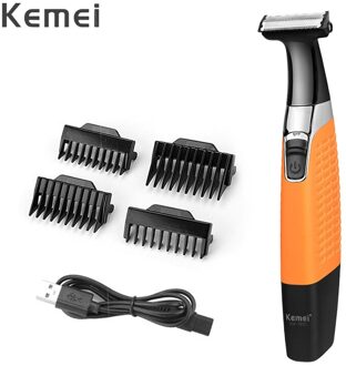Kemei Een Blade Scheerapparaat Mannen Gezicht Baard Scheermes Elektrische Manscaped Body Trimmer Professionele Ontharing Scheren Machine Km 1910 geen doos 1blade