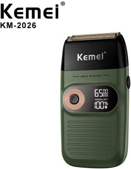 Kemei Elektrische Scheerapparaat Oplaadbare Elektrische Baard Trimmer Scheren Machine For A Mannen Twin Blade Wasbare Vergeldende Zilver