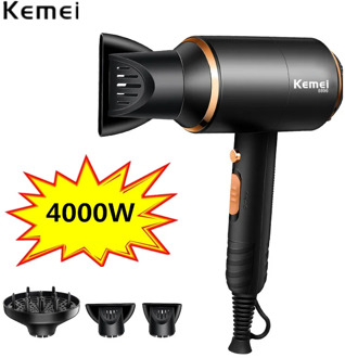 Kemei Ionic Hair Dryer 3 In 1 Strong Power 4000w Blow Dryer Electric 210-240v Professional Hairdressing Equipment