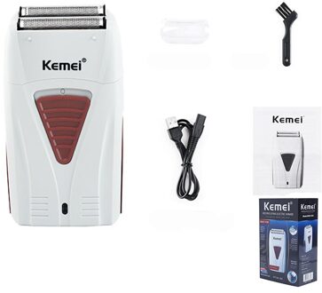 Kemei Kapper Baard Scheermes Vergeldende Folie Mesh Scheren Machine Afwerking Elektrische Scheerapparaat Voor Mannen Usb Draadloze Oplaadbare met doos