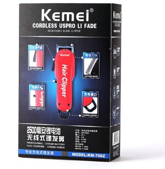 Kemei Kapper Tondeuse Professionele Draadloze Tondeuse Voor Mannen Baard Elektrische Cutter Olie Hoofd Haar Snijmachine Kapsel met doos