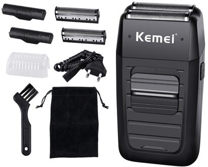 Kemei KM-1102 Cordless Scheerapparaat Voor Mannen Dual Blades Baard Trimmer Vergeldende Kaal Headed Scheermessen Oplaadbare Kapsel Machine geen doos met blade