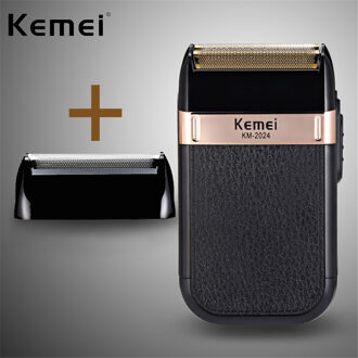 Kemei KM-1102 Oplaadbare Draadloze Scheerapparaat Voor Mannen Twin Blade Vergeldende Baard Scheermes Gezichtsverzorging Multifunctionele Sterke Trimmer 2024Add mes net