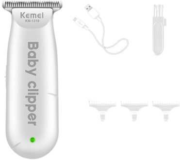 Kemei KM-1319 Mini Elektrische Tondeuse Baby Usb Oplaadbare Tondeuse Zuigeling Rustig Scheerapparaat Kids Kapsel Scheermes