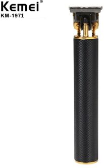 Kemei KM-1971 Elektrische Tondeuse Oplaadbare Cordless Voor Mannen Baard Trimmer 0 Mm Kaalhoofdige Tondeuse Snijmachine goud met doos