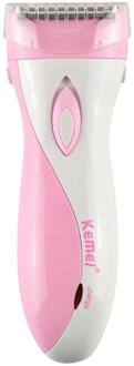 Kemei KM-3018 Elektrische Oplaadbare Dame Scheerapparaat Hair Remover Epilator Scheren Wol Schrapen EU Voor Hele Lichaam Gebruik roze