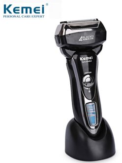 Kemei KM-5568 Wasbare 4 Blade Reciprocating Elektrisch Scheerapparaat Mannen Baard Scheermes Gezichtsverzorging Machine Professionele Scheerapparaat Scheerapparaat Trimmer uk plug