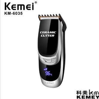 Kemei km6035 LCD mini trimmer USB elektrische draagbare tondeuse draadloze snijmachine baard scheermes verstelbare keramische blade