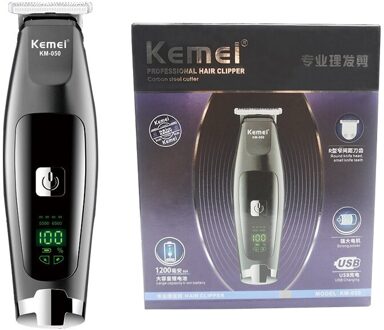 Kemei Lcd Elektrische Tondeuse Draadloze Professionele Elektrische Tondeuse Scheerapparaat Usb Oplaadbare Modellering Trimmer 36D met doos