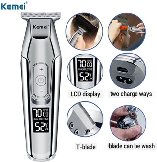 Kemei Men Electric Hair Trimmer USB Rechargeable LCD display Clipper Barber Hair Cutter