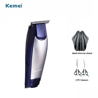 Kemei Oplaadbare Kapper Tondeuse Voor Mannen Low Noise Scheren Haar Razor 0Mm Cordless Tondeuse Haar Snijmachine cutte paars met scissors / au plug
