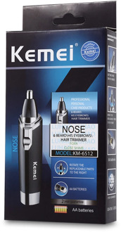 KEMEI Portable Mens Nasal Nose Hair Trimmer Clipper Rinse Clean KM-6512 Nasal Shaver Hair Removal Machine Travel Face Care Razor