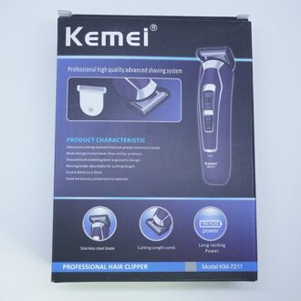 Kemei Precisie Mannen Tondeuse Low Noise Styling Trimmer Tondeuse Scheren Machine Kapper Speciale Gereedschap 45D met doos