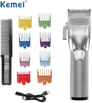 Kemei Professional Hair Clipper Beard Trimmer For Men Barber Powerful Cordless Pro T-outliner Baldhead Clippers Hair Cutting