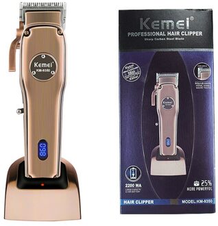 Kemei Professionele Lcd Elektrische Tondeuse Elektrische Push Scheerapparaat Haar Snijmachine Draadloze Styling Haar Trimmer 33D met doos