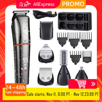 Kemei Rechargeable Hair Trimmer Waterproof Wireless Electric Shaver Beard Nose Ear Shaver Hair Clipper Tool barber clippers 5