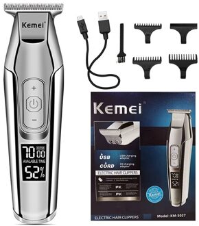 Kemei Tondeuse Baard Trimmer Mannen Tondeuse Lcd Digitale Display Cordless Kapsel Elektrische Scheerapparaat 5 KM-5027