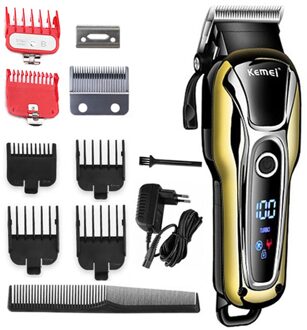 Kemei Tondeuse Professionele Tondeuse In Tondeuse Voor Mannen Elektrische Trimmers Lcd Display Machine Kapper Haar Snijder 5 6combs 1hoofd