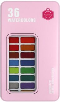 Kemila 12/18/24/36/Kleur Solide Aquarel Set Basic Neone Glitter Aquarel Verf Voor Tekenen art Verf Levert 36 kleuren roze